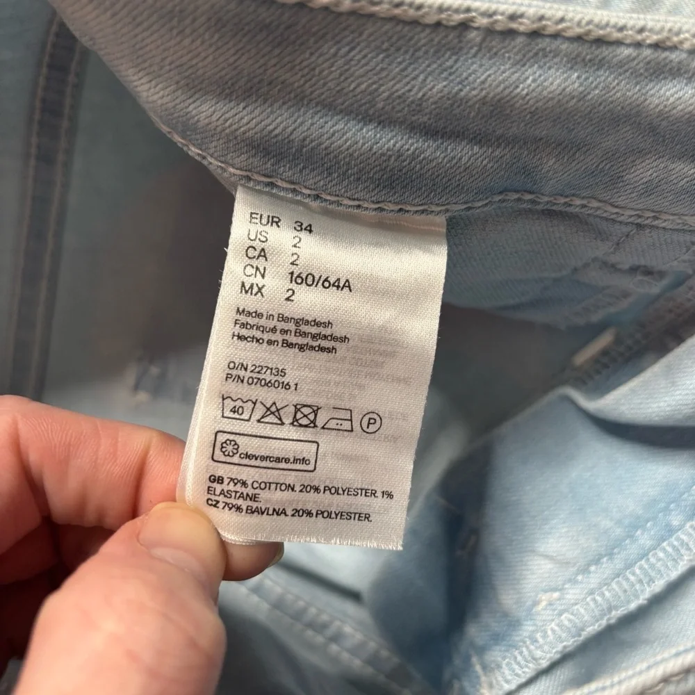 Divided H & M Women’s Light Wash High Rise Skinny Jeans Size 2 - Picture 8 of 8